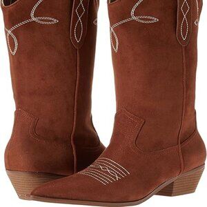 The Drop Ace Midshaft Western Boots Cognac Brown | Women’s 8.5